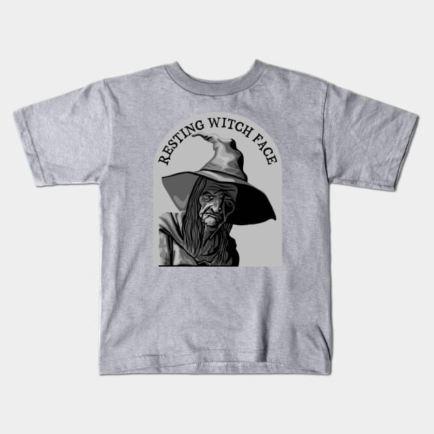 Resting Witch Face Kids T-Shirt by Slightly Unhinged